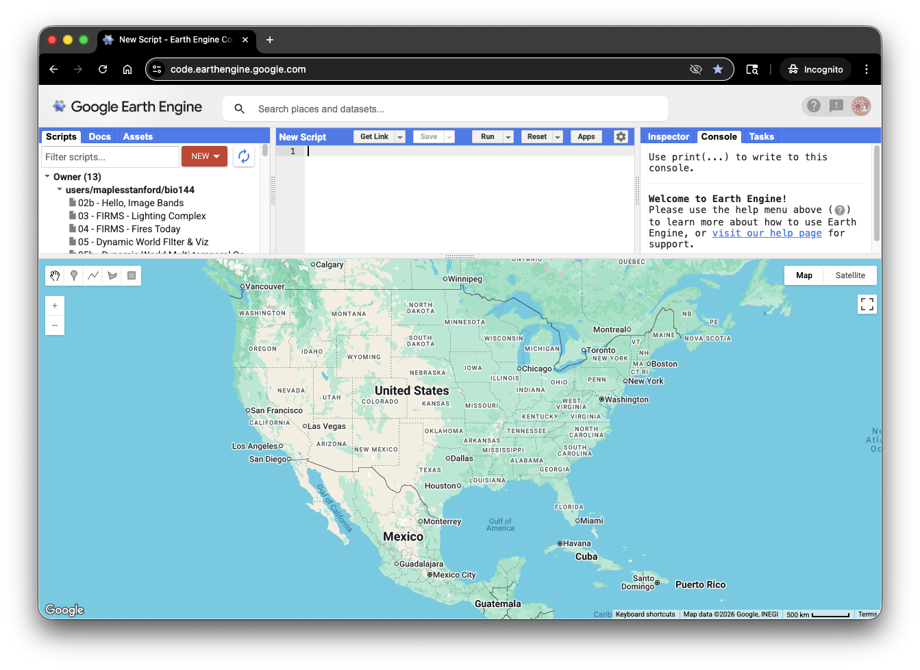Google Earth Engine Code Editor