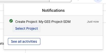 Select Project menu