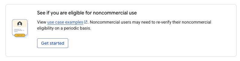 Non-commercial registration button