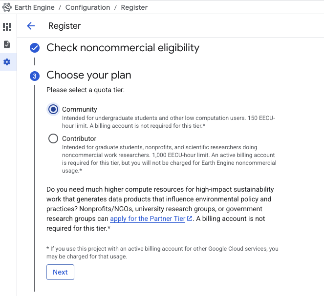 Compute tier selection