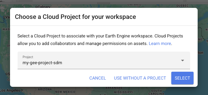 Selected project confirmation