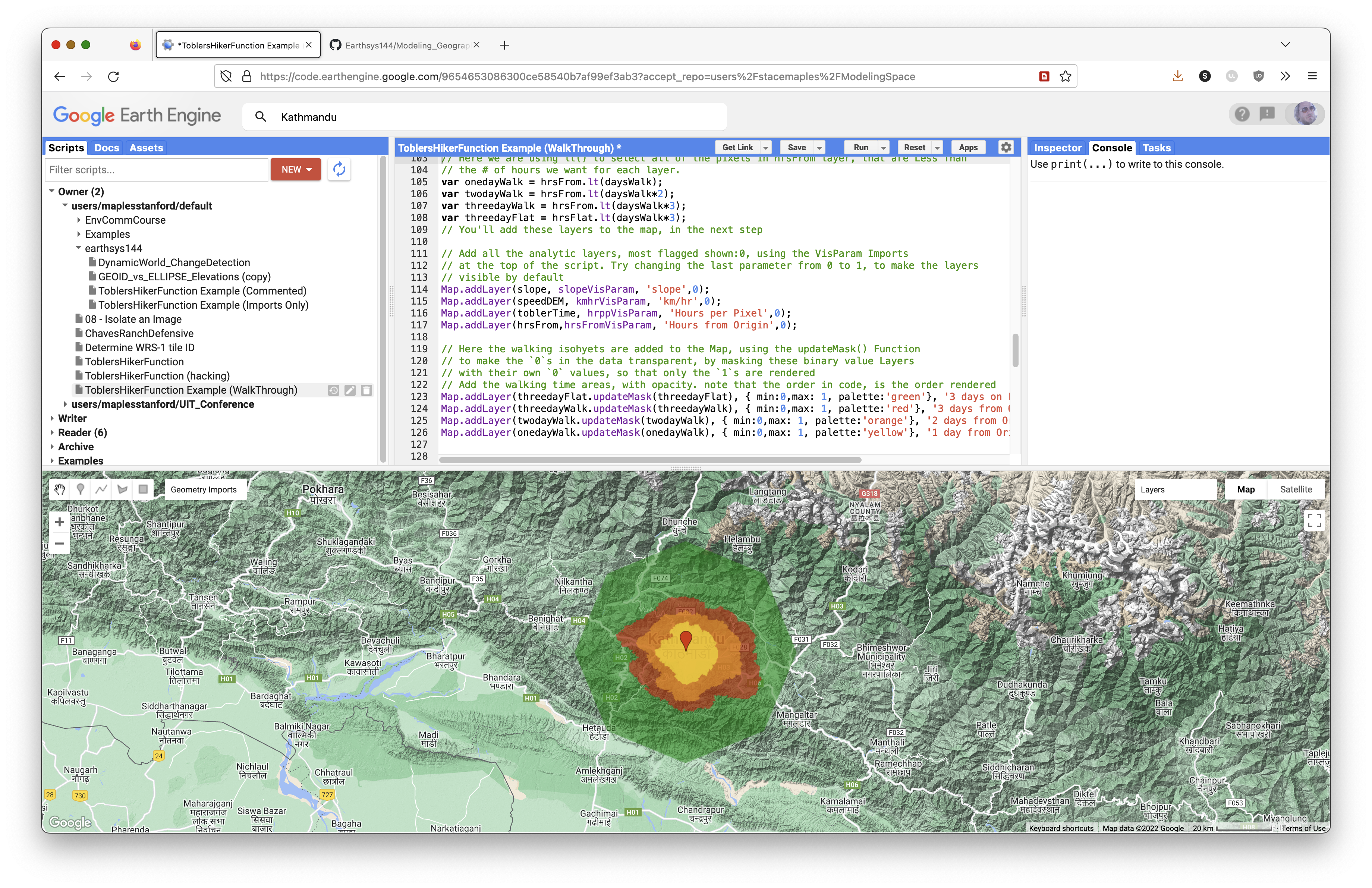 Screenshot showing the model result after moving the origin point.