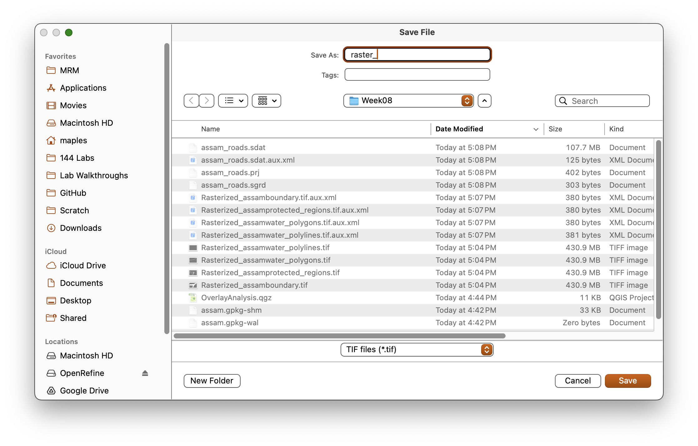Setting the output prefix for the batch rasters