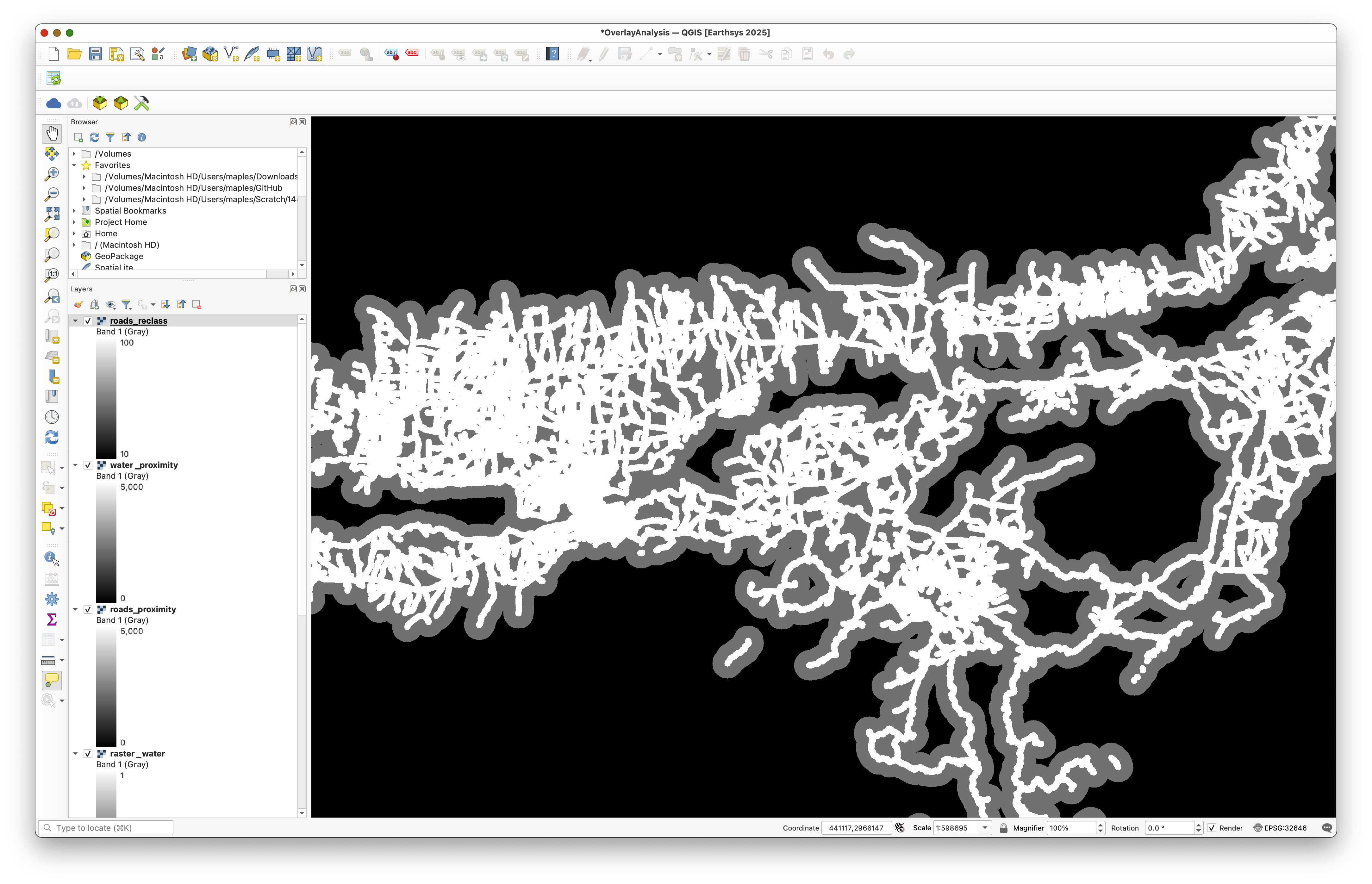 Reclassifying the water distance raster